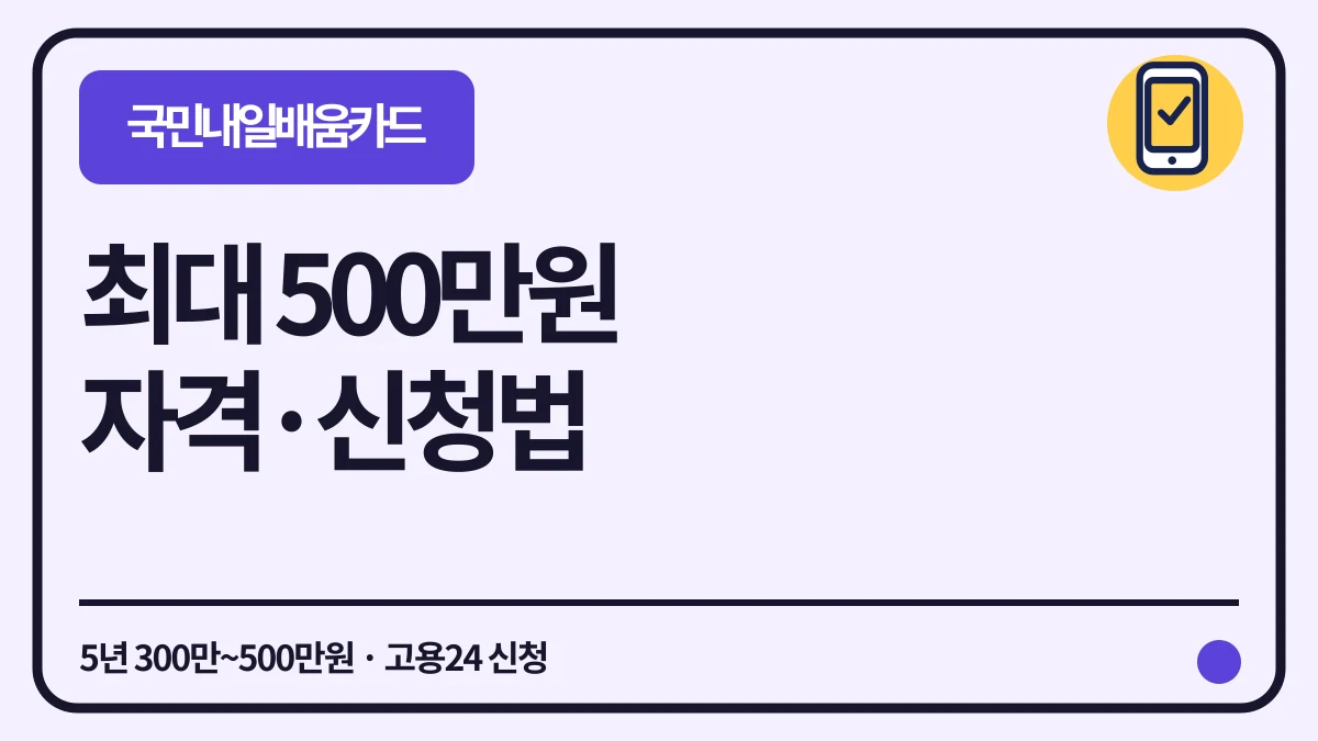 국민내일배움카드 최대 500만원, 발급자격과 신청법 대표 이미지