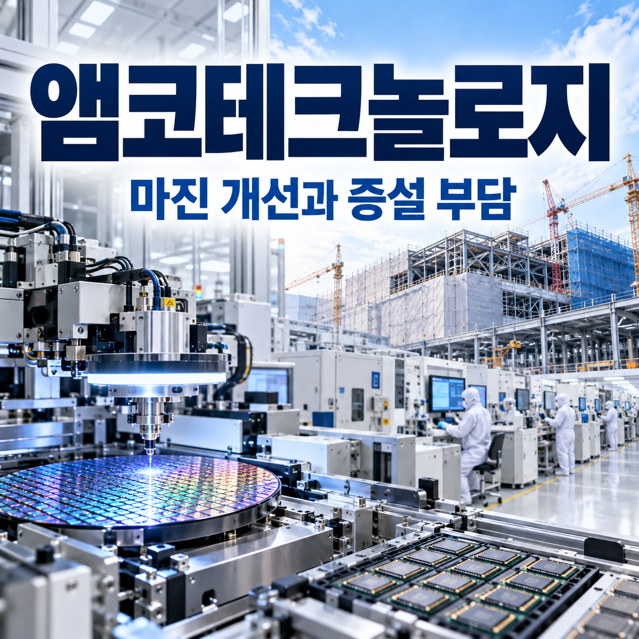 반도체 패키징 공정에서 컴퓨팅 수요 확대와 대규모 설비투자 부담을 함께 표현한 앰코테크놀로지 썸네일